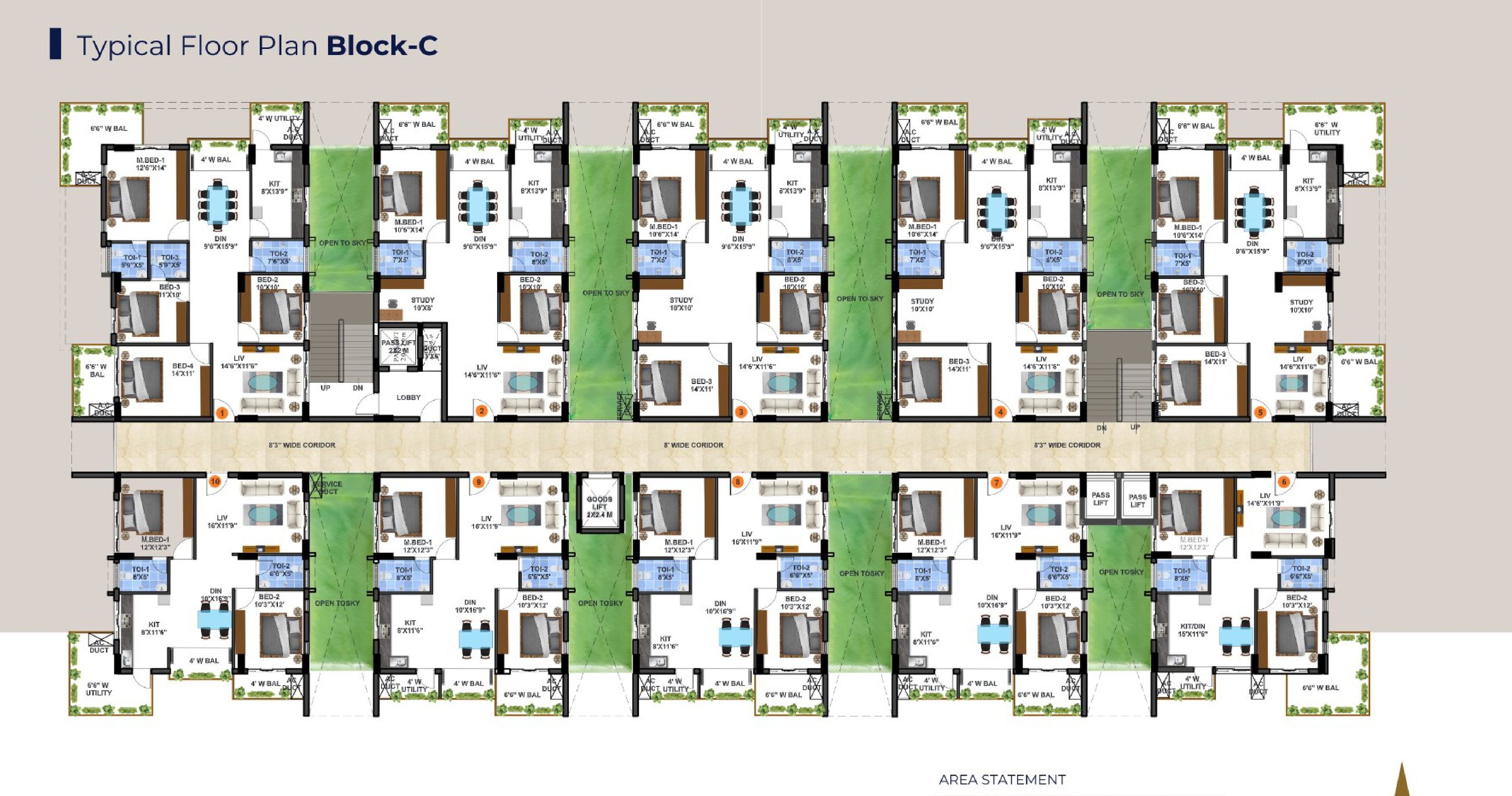 Typical floor plan Block C